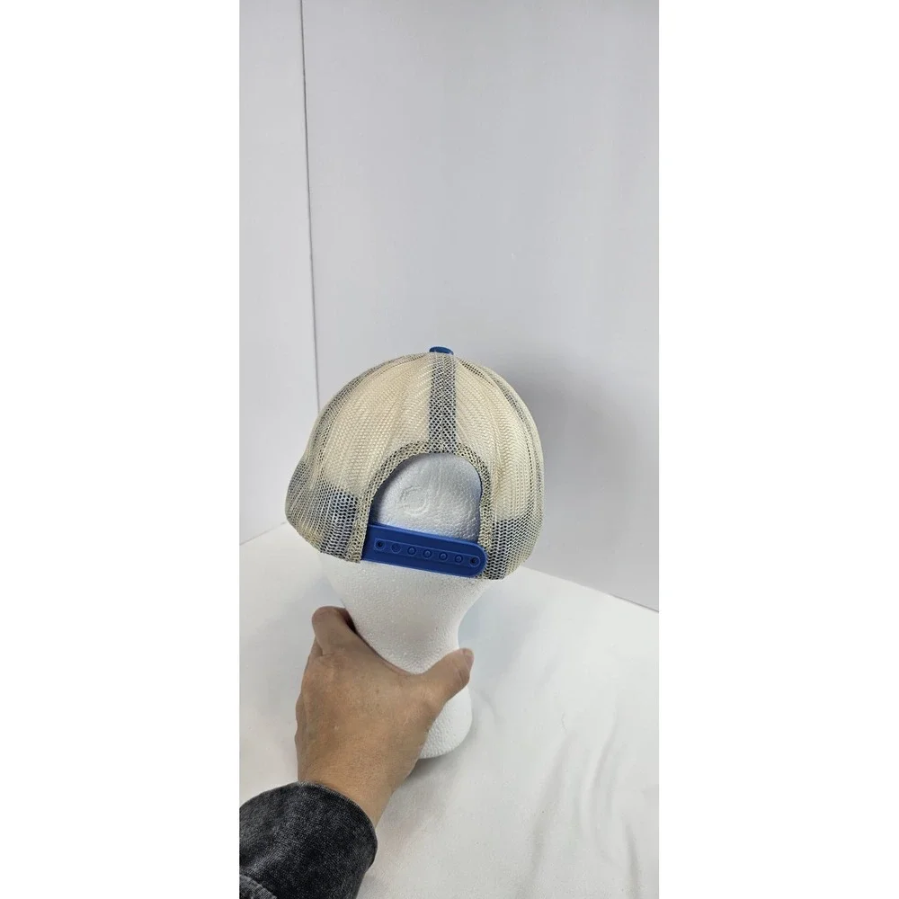 Ford Bronco‎ Trucker Hat Retro Stripe Script Logo Blue Mesh Adjustable Cap